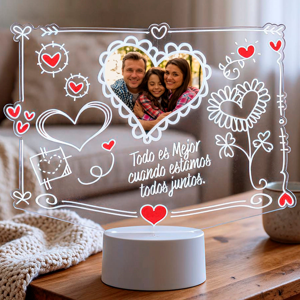 Lampara Led 3D Cute Corazon