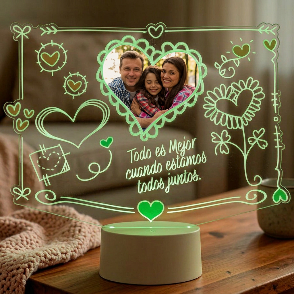 Lampara Led 3D Cute Corazon