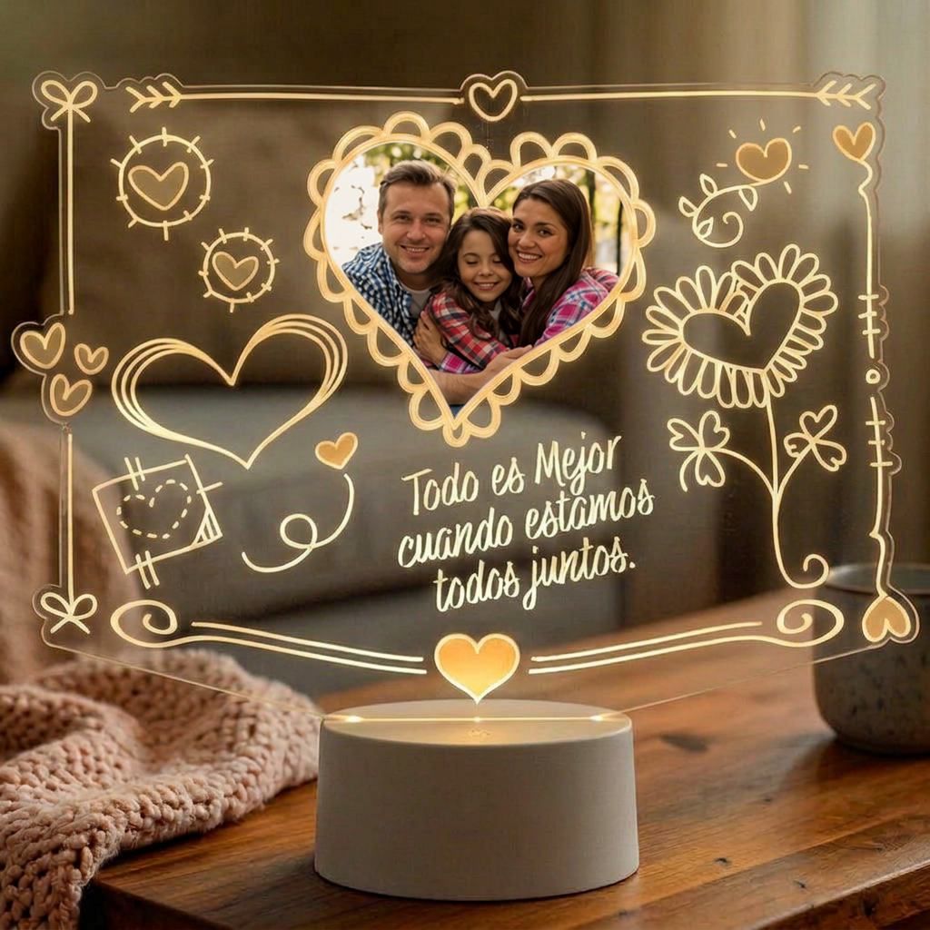 Lampara Led 3D Cute Corazon