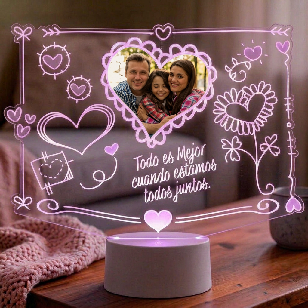 Lampara Led 3D Cute Corazon