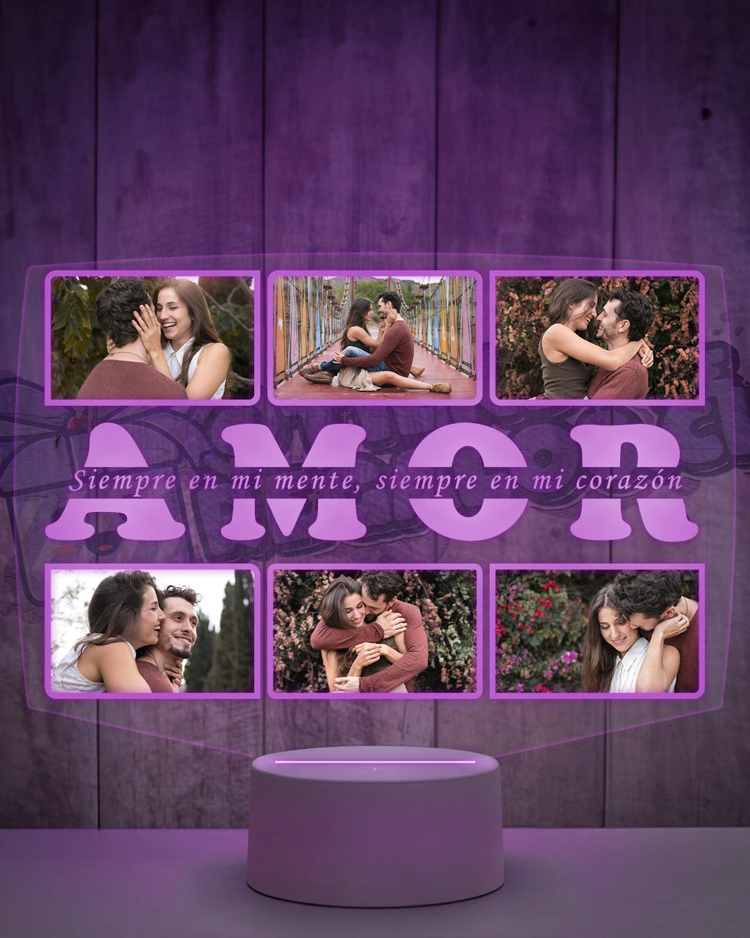 Lampara Led 3D Amor 6