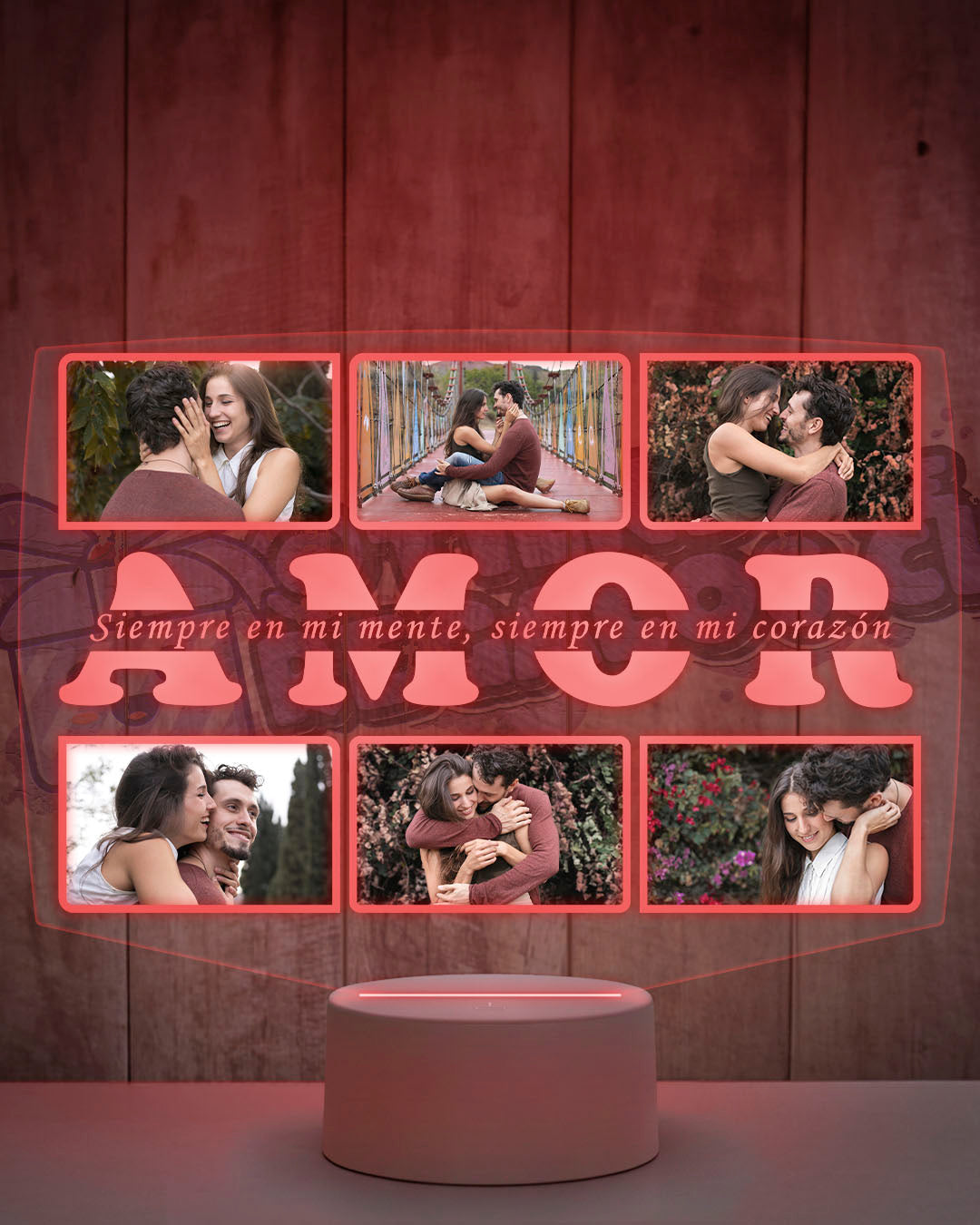 Lampara Led 3D Amor 6