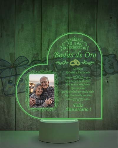 Lampara Led 3D Aniversario de Bodas