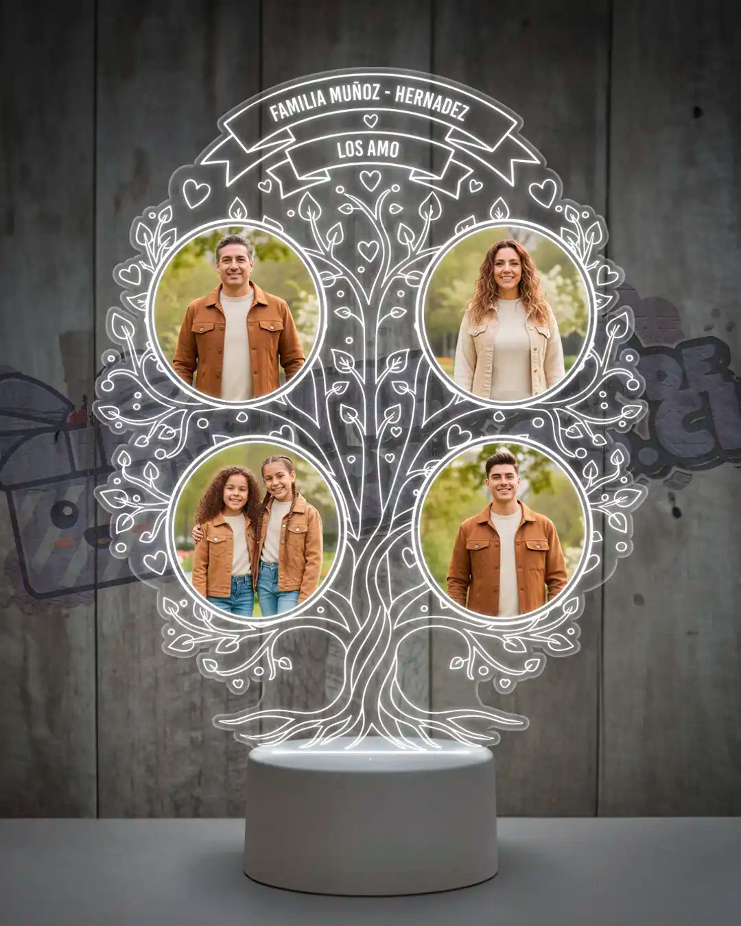 Lámpara Led 3D Árbol de la Familia