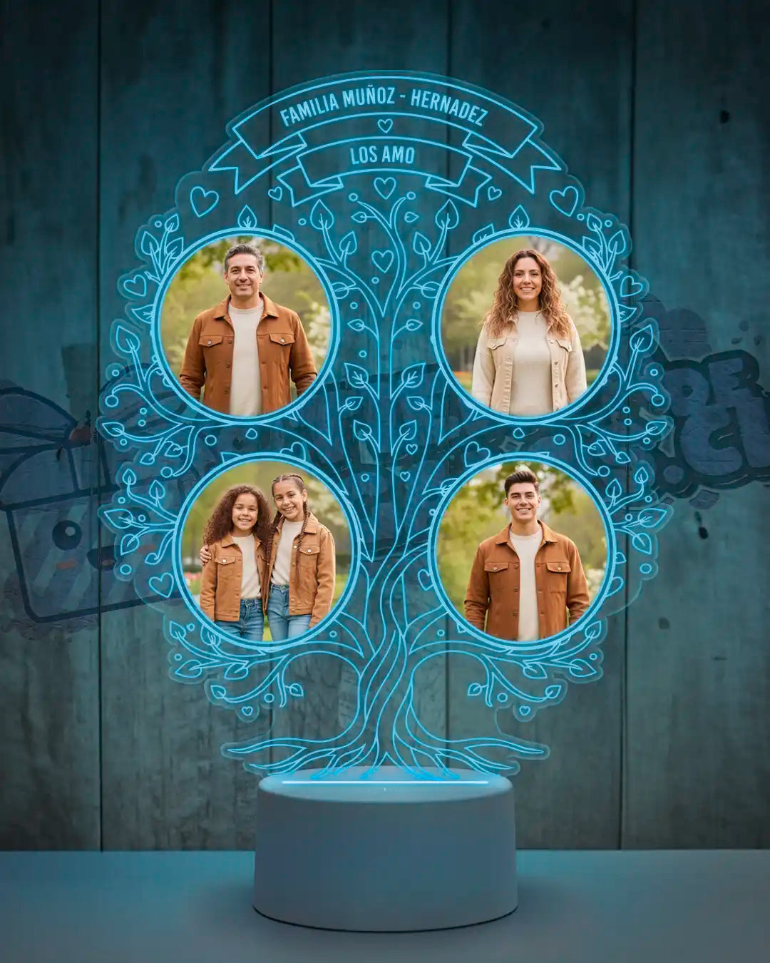 Lámpara Led 3D Árbol de la Familia