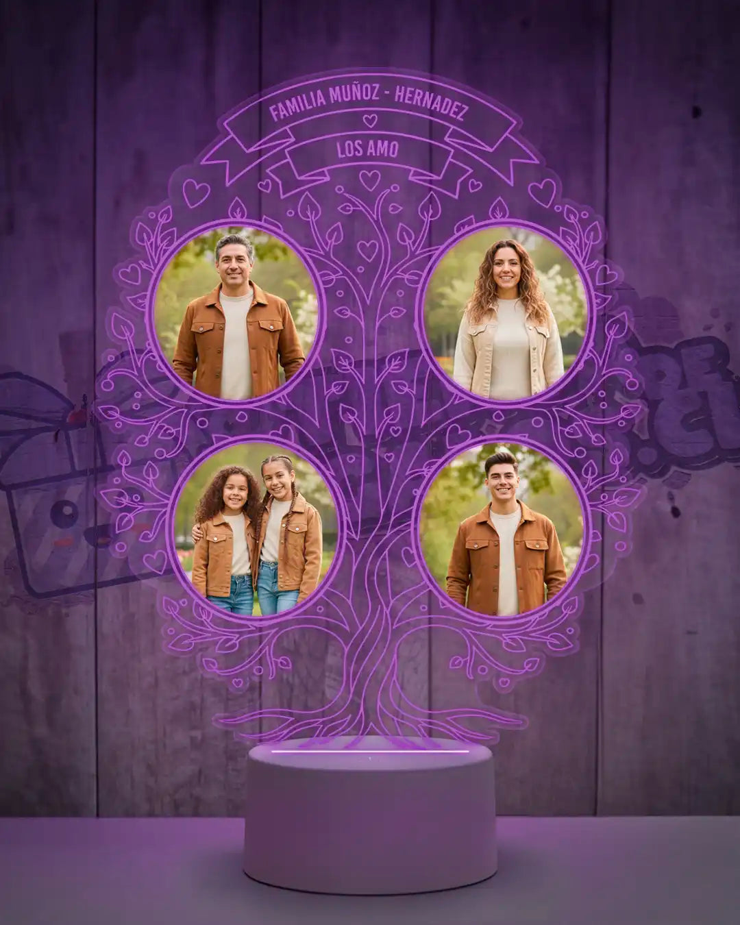 Lámpara Led 3D Árbol de la Familia