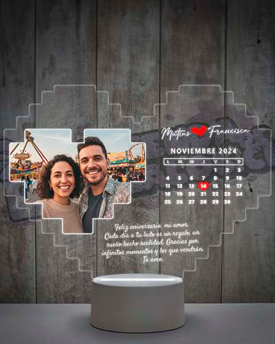 Lampara Led 3D Amor Calendario 2