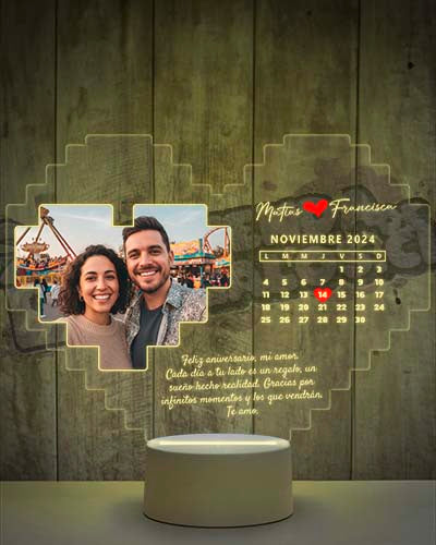 Lampara Led 3D Amor Calendario 2