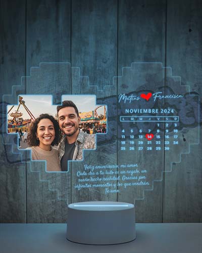 Lampara Led 3D Amor Calendario 2