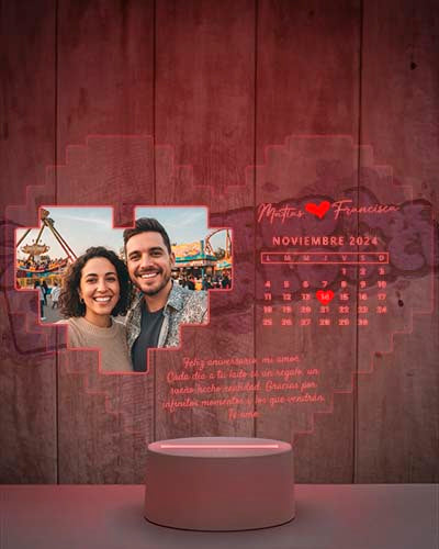 Lampara Led 3D Amor Calendario 2