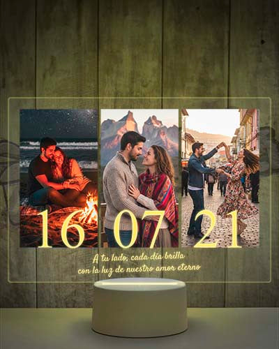 Lampara Led 3D Aniversario 3 fotos
