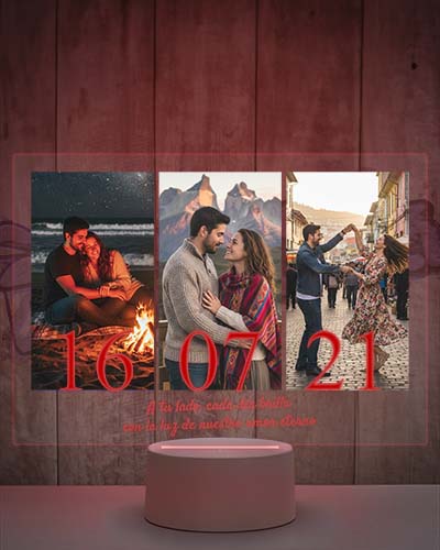 Lampara Led 3D Aniversario 3 fotos