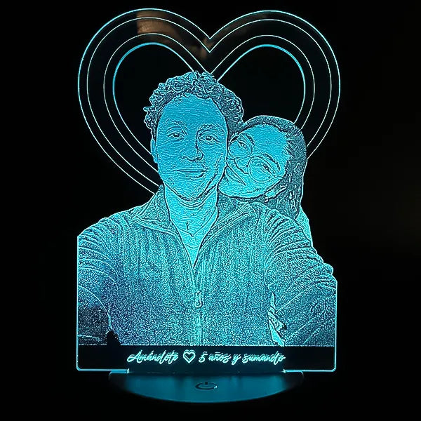 Lampara Led 3D Fotográfica Corazon