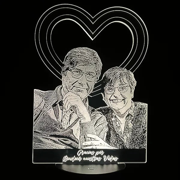 Lampara Led 3D Fotográfica Corazon