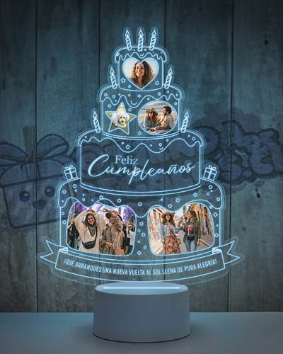 Lampara Led 3D Cumpleaños Torta