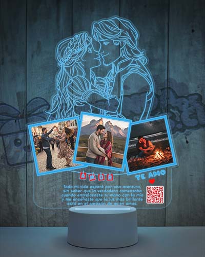 Lampara Led 3D Rapunzel Enredados