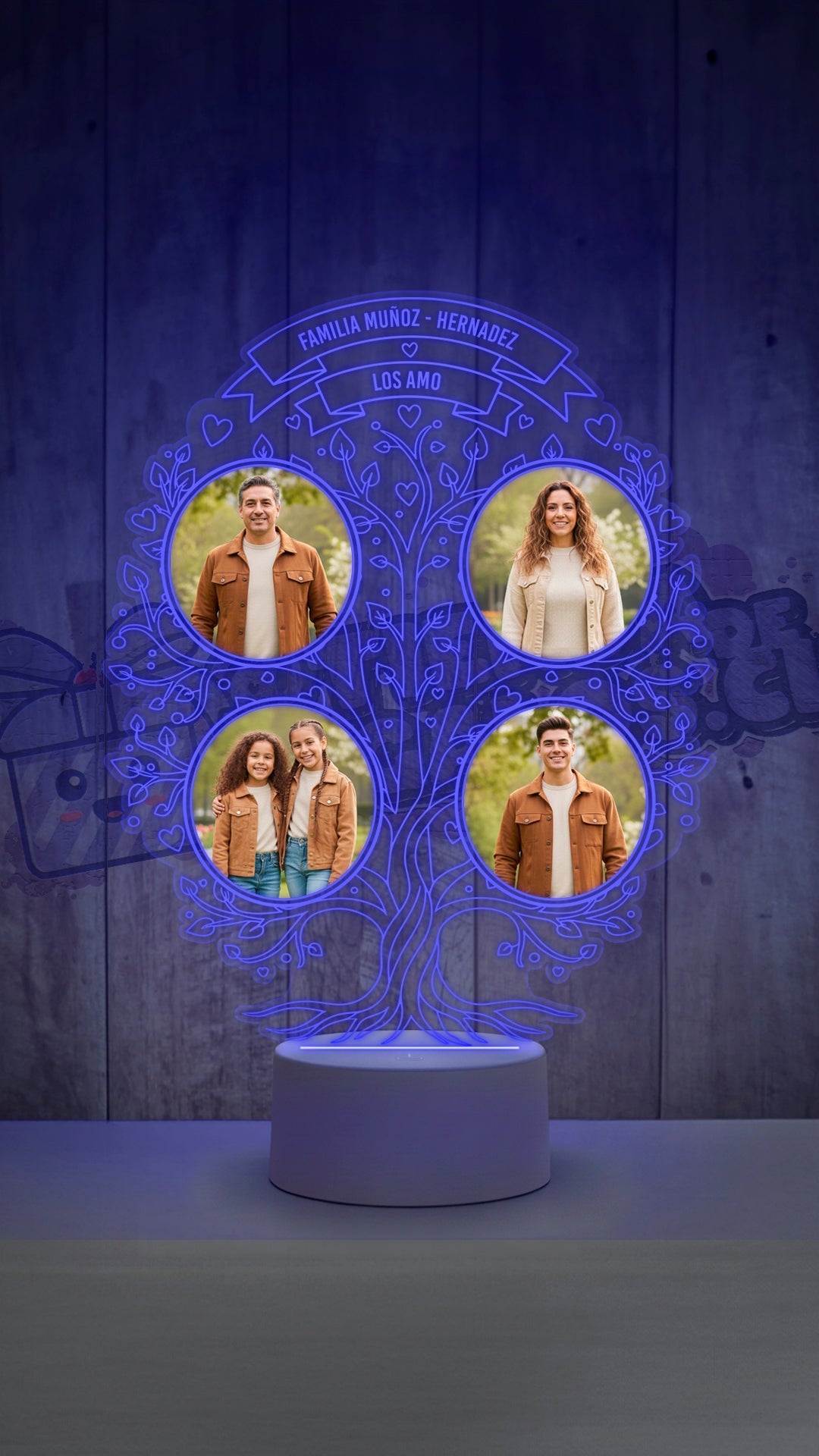 Lámpara Led 3D Árbol de la Familia