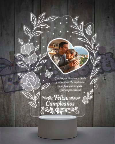 Lampara Led 3D Feliz Día Cumpleaños