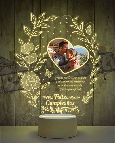 Lampara Led 3D Feliz Día Cumpleaños