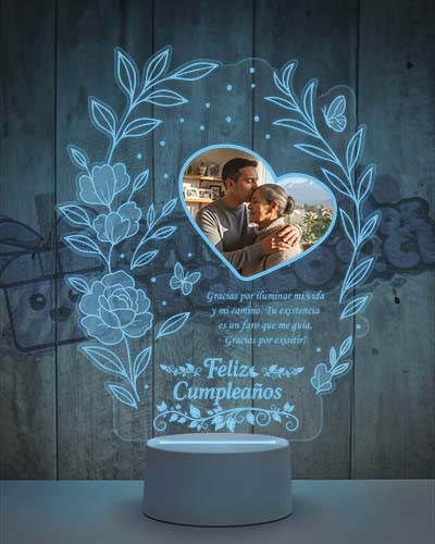 Lampara Led 3D Feliz Día Cumpleaños