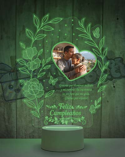 Lampara Led 3D Feliz Día Cumpleaños