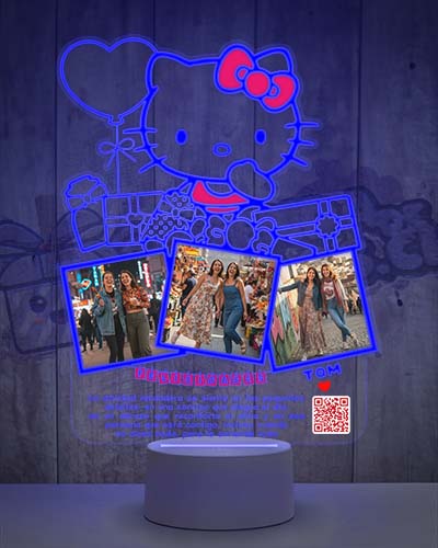 Lampara Led 3D Hello Kitty