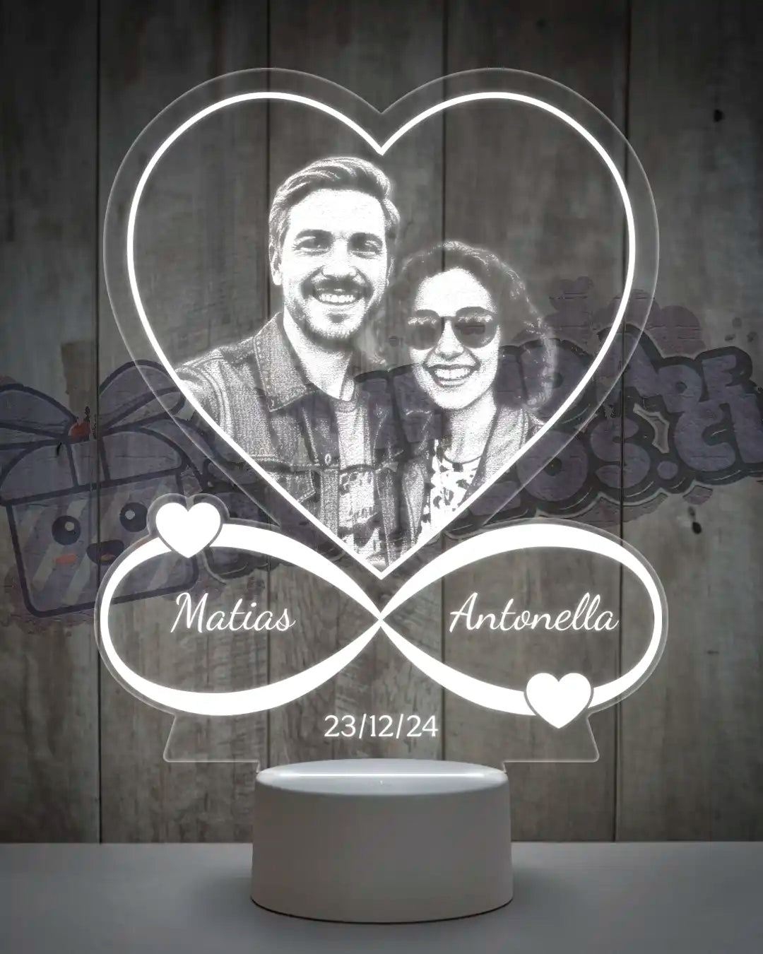 Lampara Led 3D Infinito Grabado