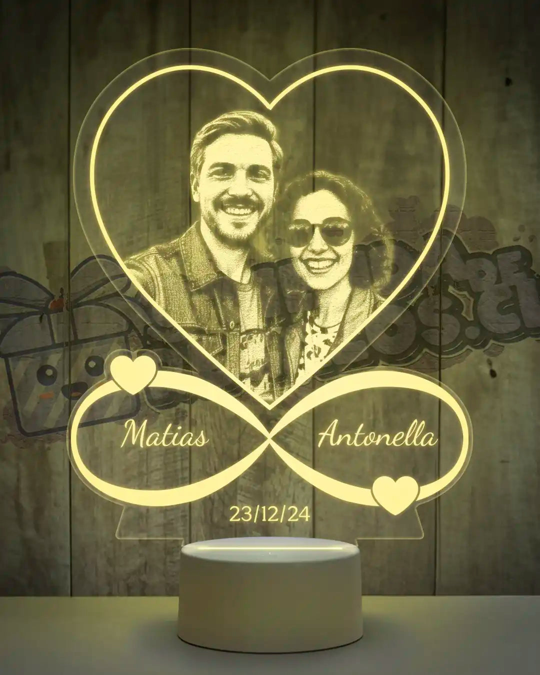 Lampara Led 3D Infinito Grabado