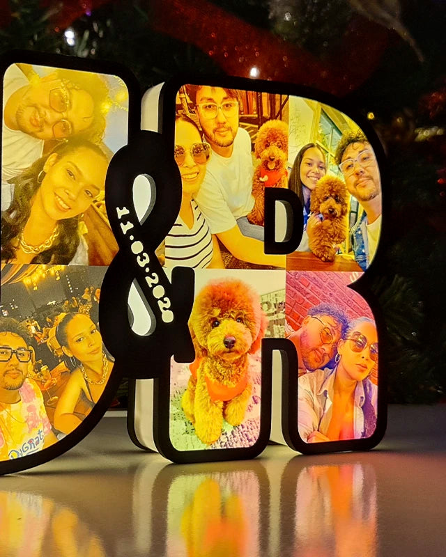 Lampara de Letras Led Iniciales Pareja