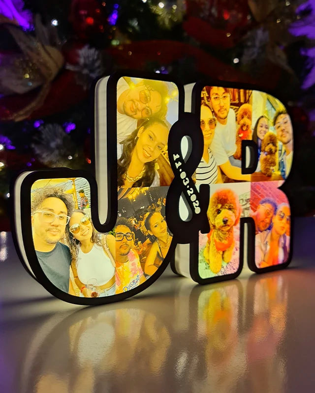 Lampara de Letras Led Iniciales Pareja