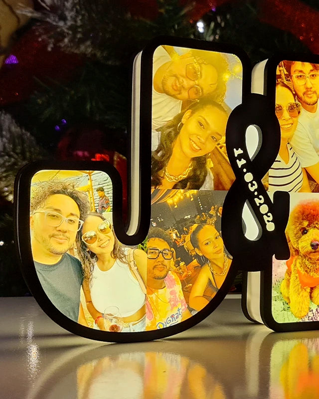 Lampara de Letras Led Iniciales Pareja