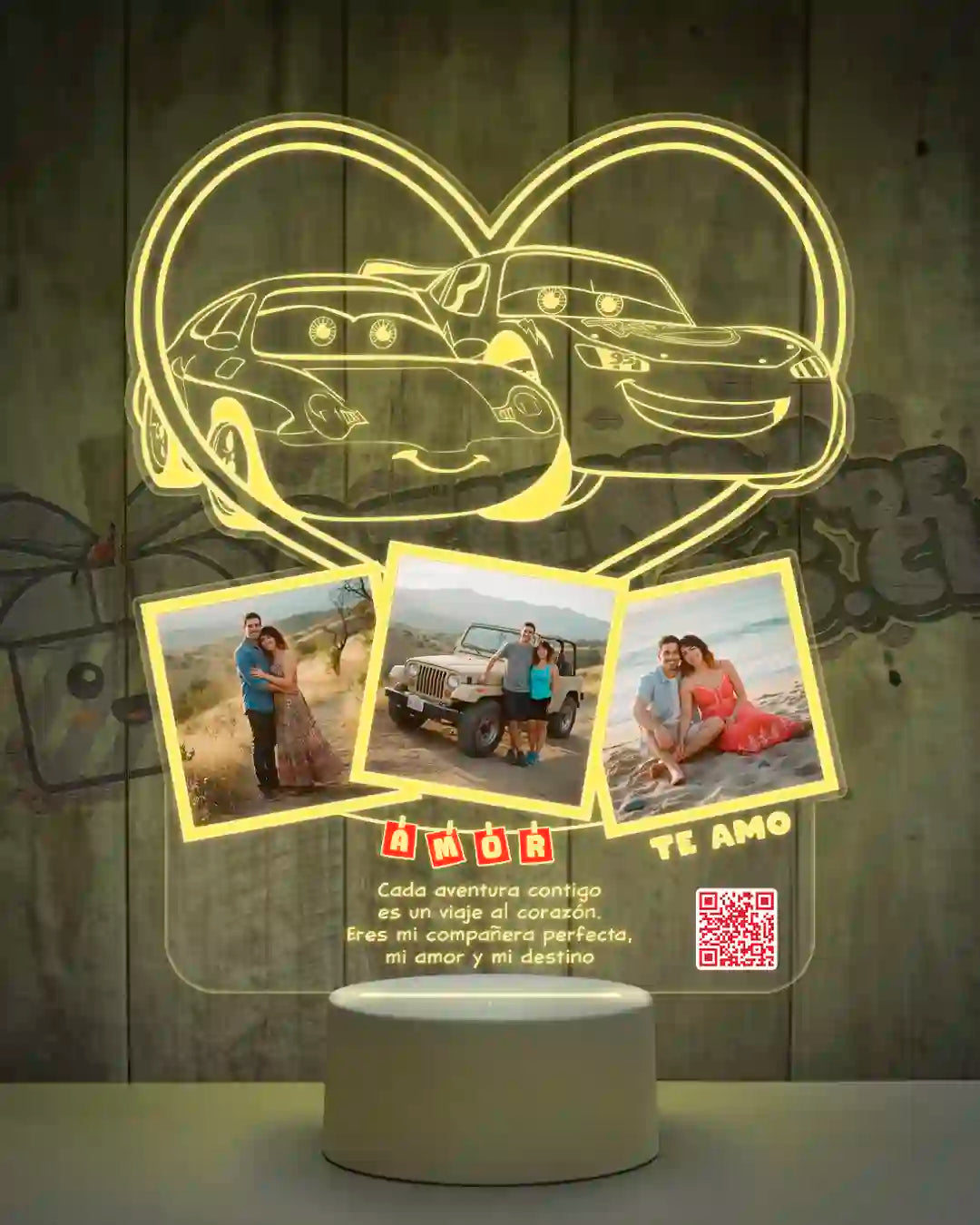 Lampara Led 3D Cars Rayo Mcqueen