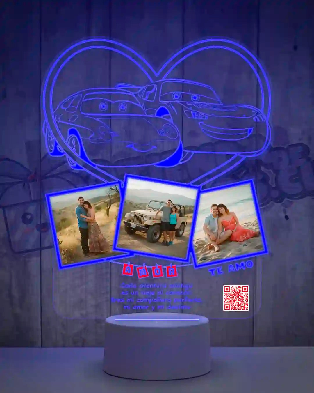 Lampara Led 3D Cars Rayo Mcqueen