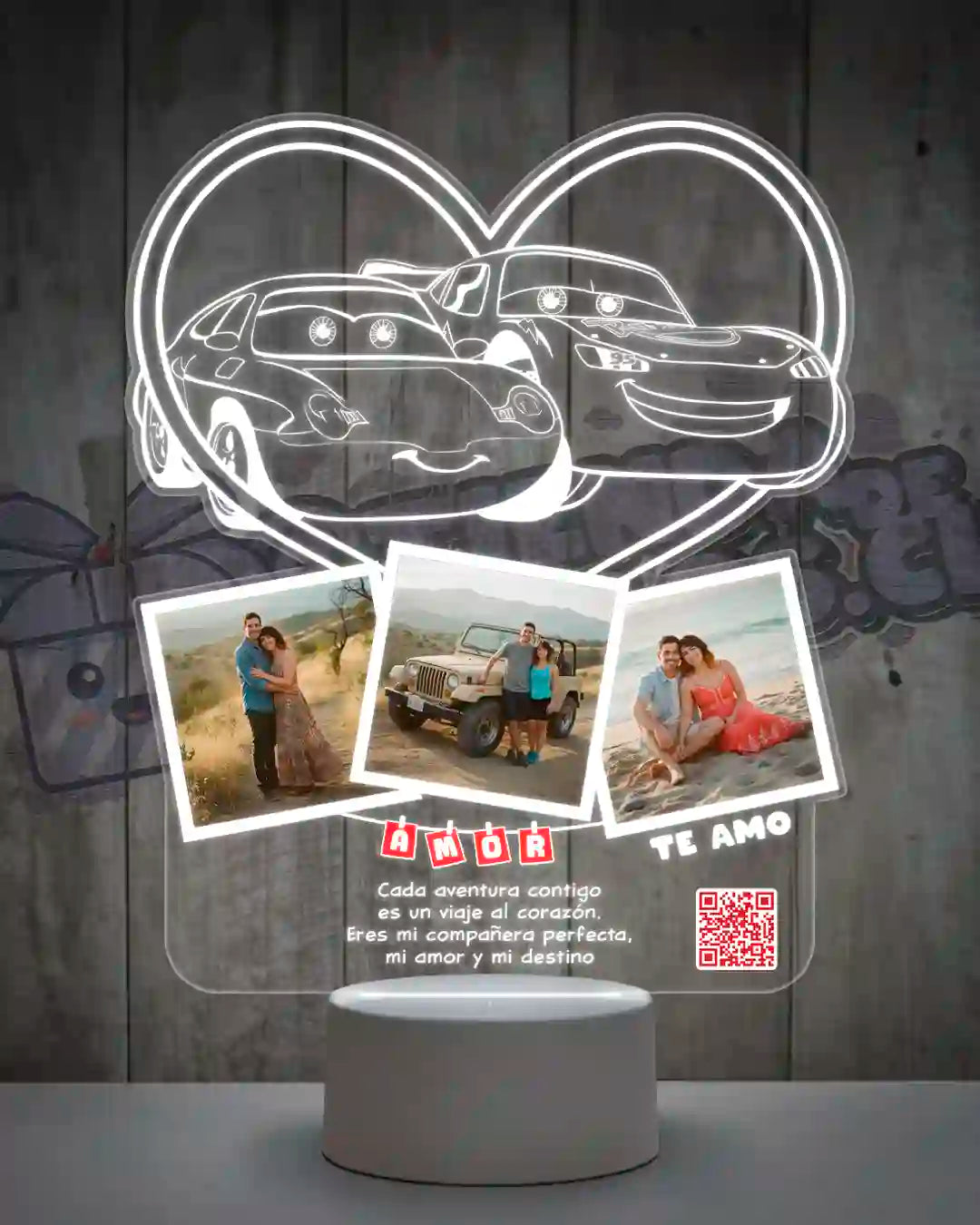 Lampara Led 3D Cars Rayo Mcqueen