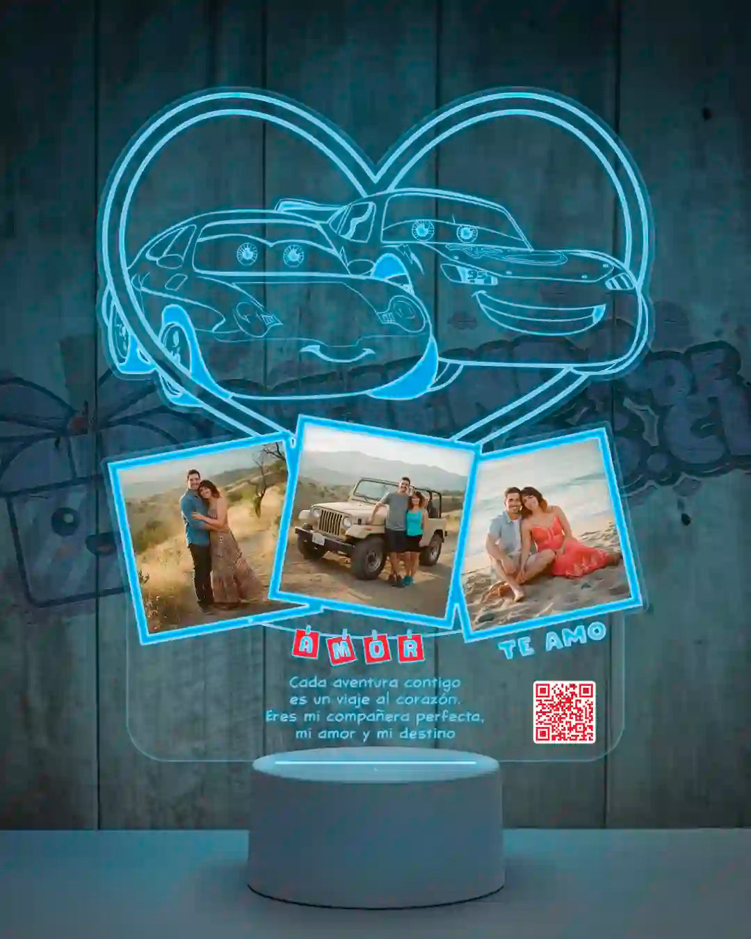 Lampara Led 3D Cars Rayo Mcqueen