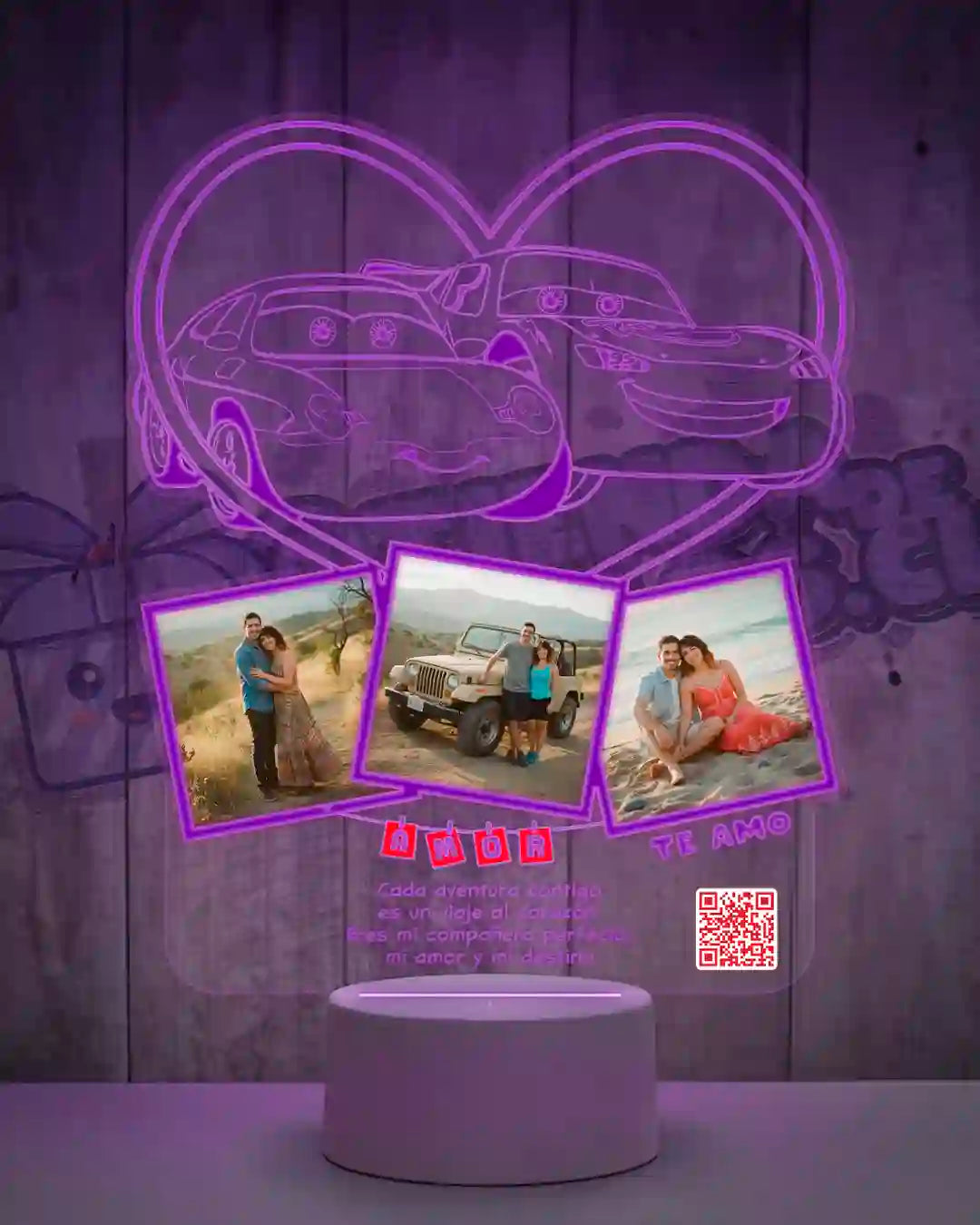 Lampara Led 3D Cars Rayo Mcqueen