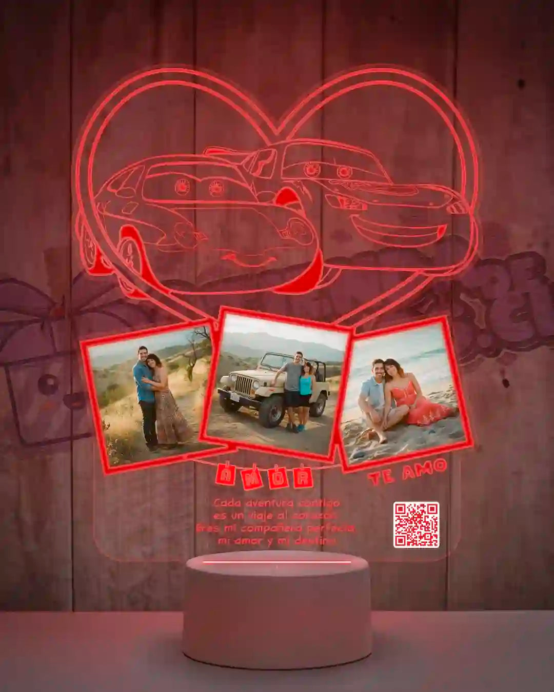 Lampara Led 3D Cars Rayo Mcqueen