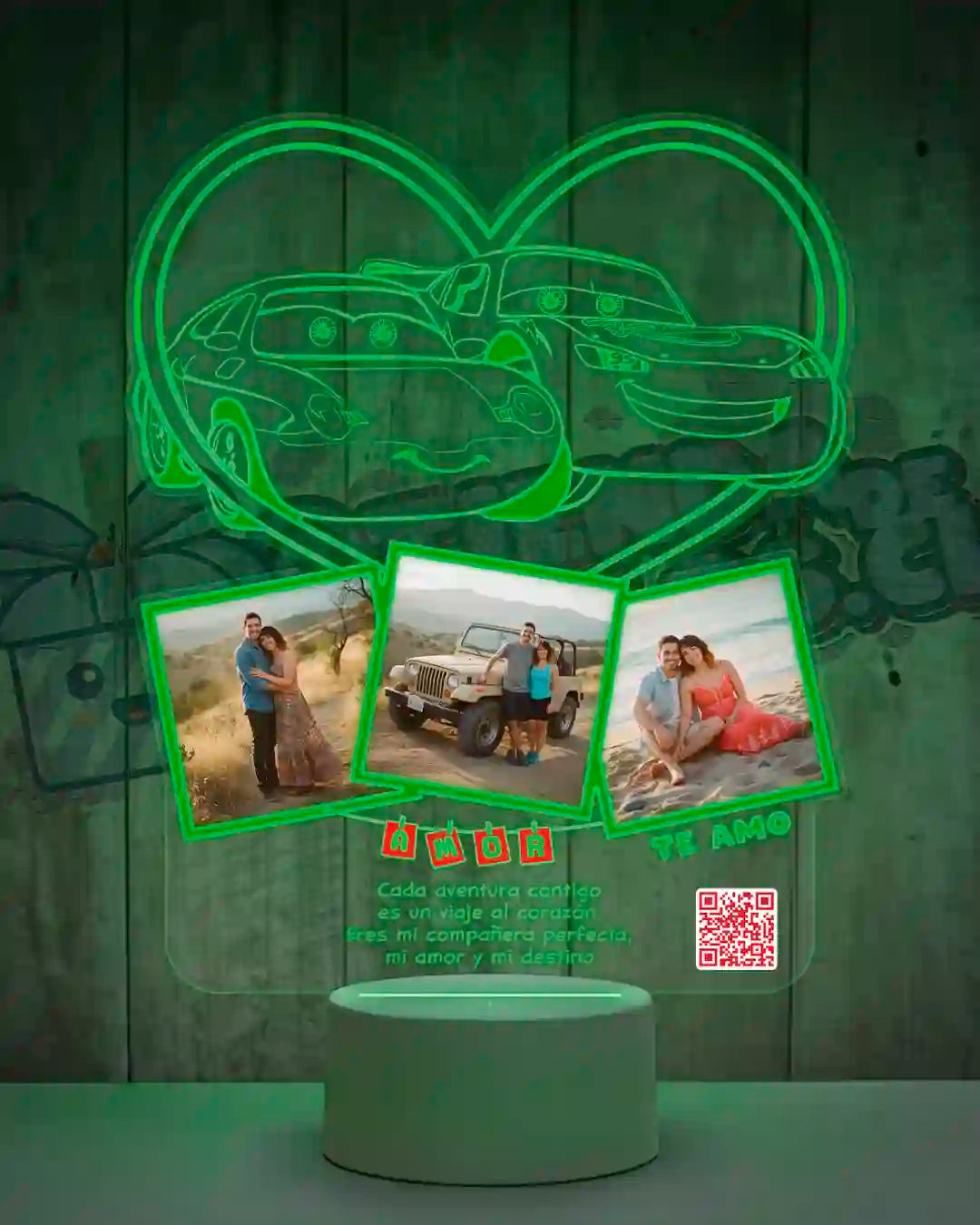 Lampara Led 3D Cars Rayo Mcqueen