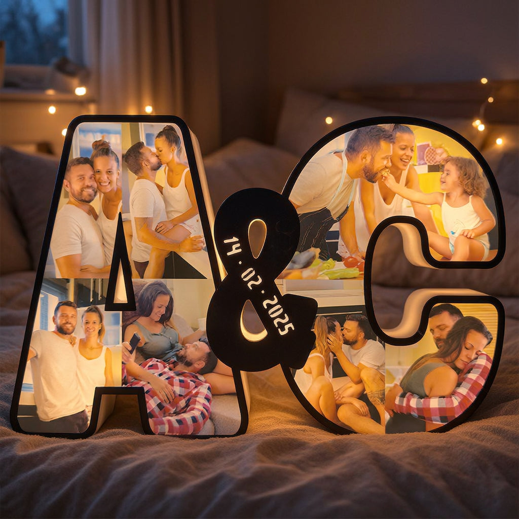 Lampara de Letras Led Iniciales Pareja