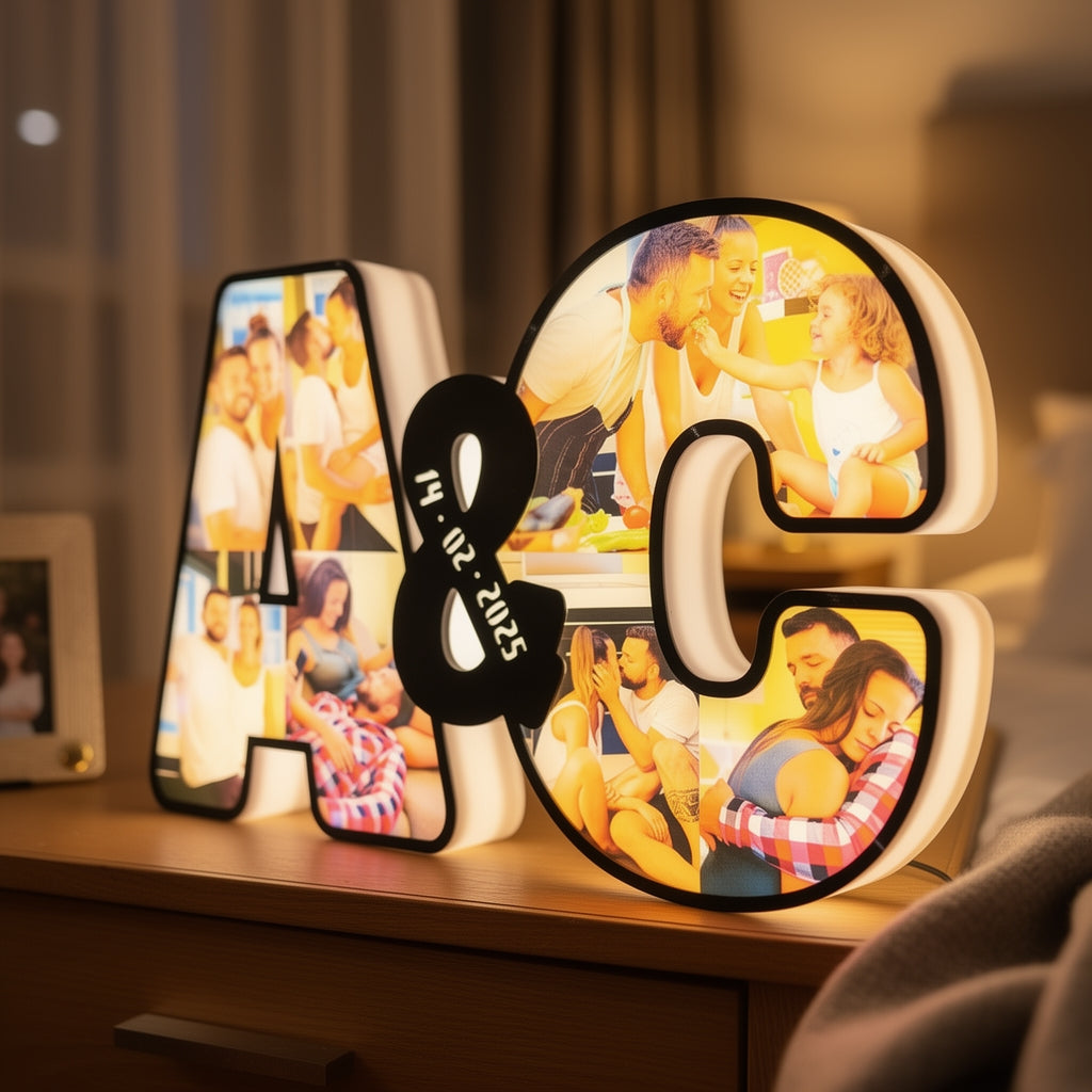Lampara de Letras Led Iniciales Pareja