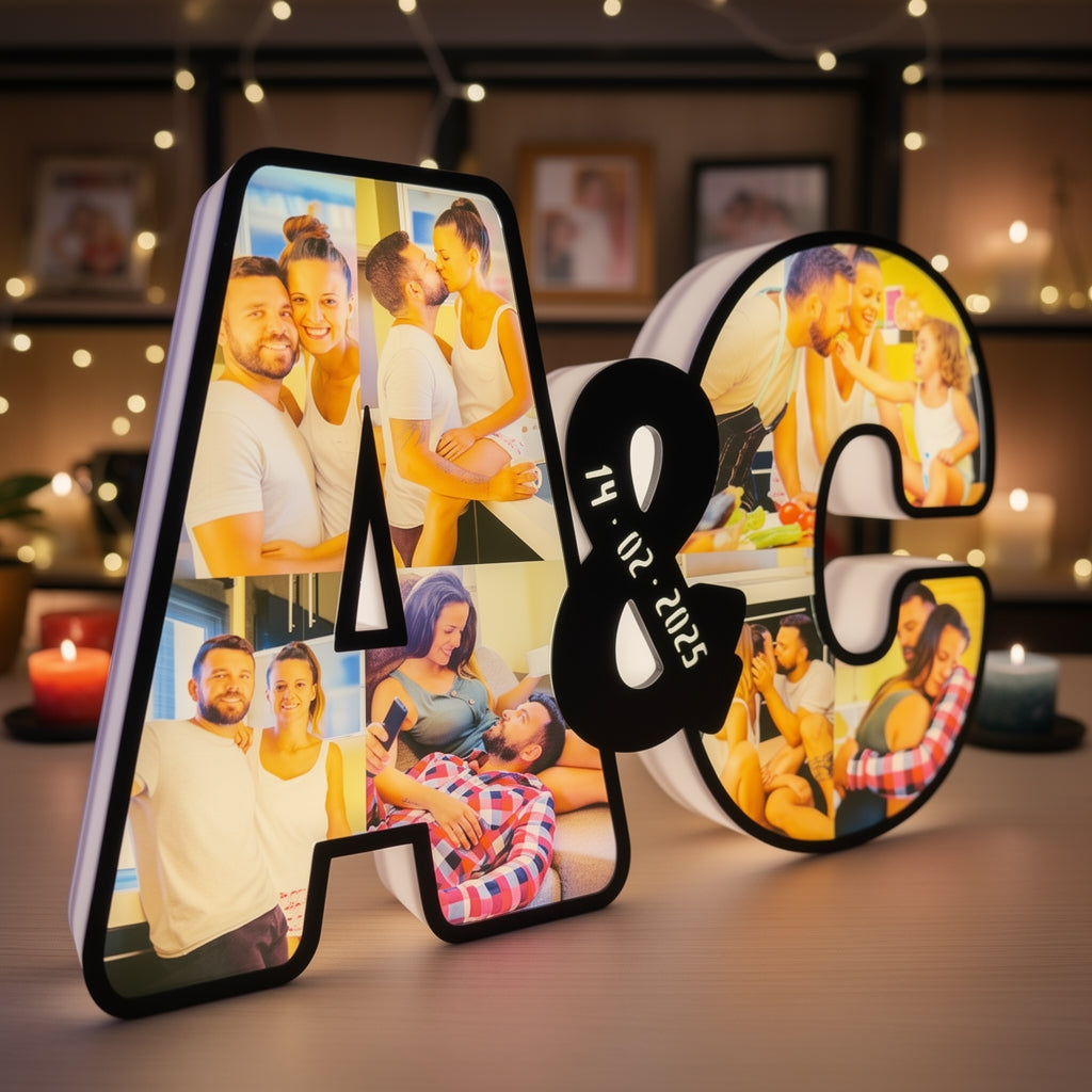 Lampara de Letras Led Iniciales Pareja