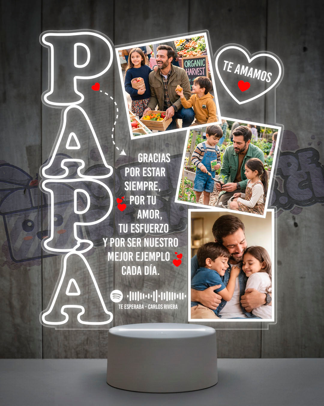 Lámpara Led 3D Papá 3 fotos