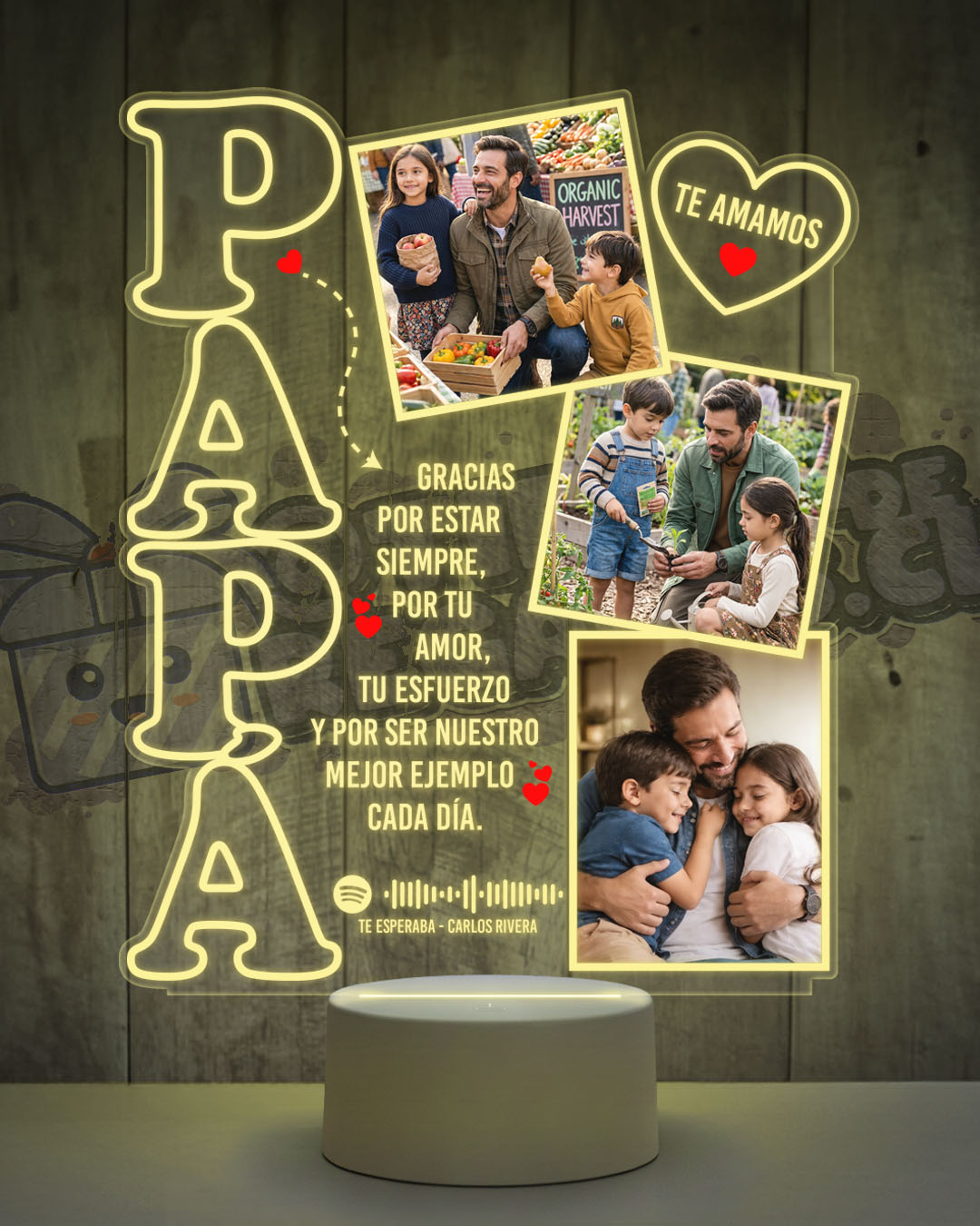 Lámpara Led 3D Papá 3 fotos