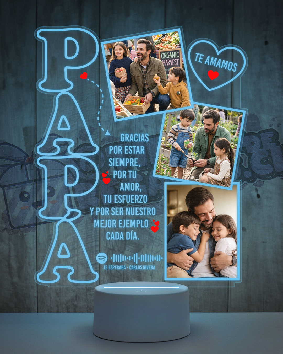 Lámpara Led 3D Papá 3 fotos