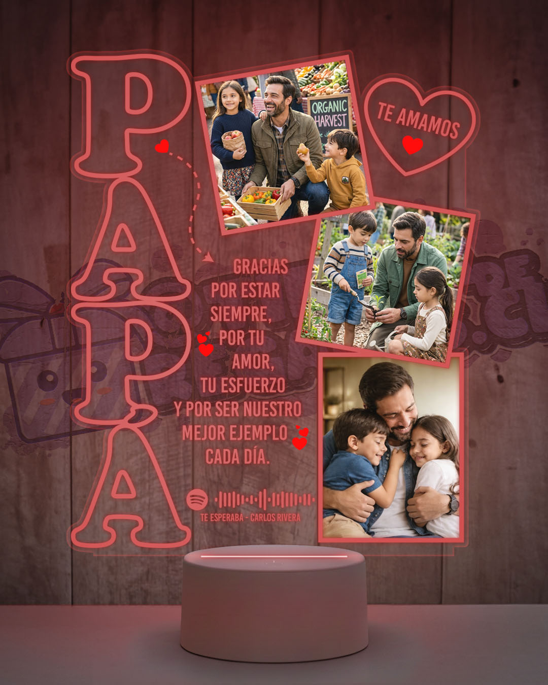 Lámpara Led 3D Papá 3 fotos