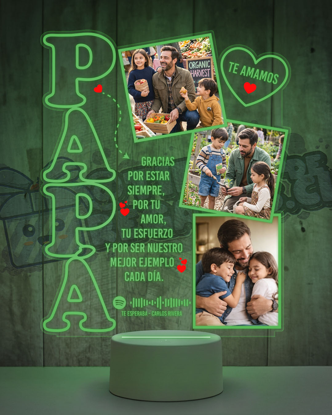 Lámpara Led 3D Papá 3 fotos