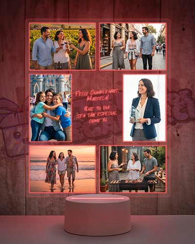 Lampara Led 3D Feliz Cumpleaños 6 Fotos-v