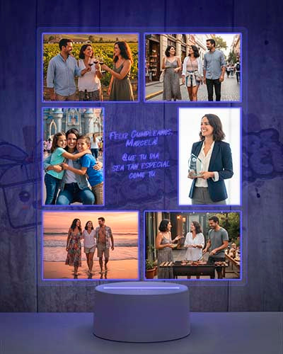 Lampara Led 3D Feliz Cumpleaños 6 Fotos-v