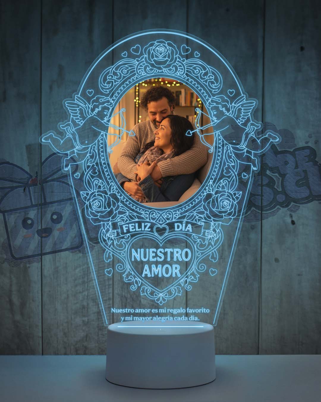 Lampara Led 3D San Valentín Cupido