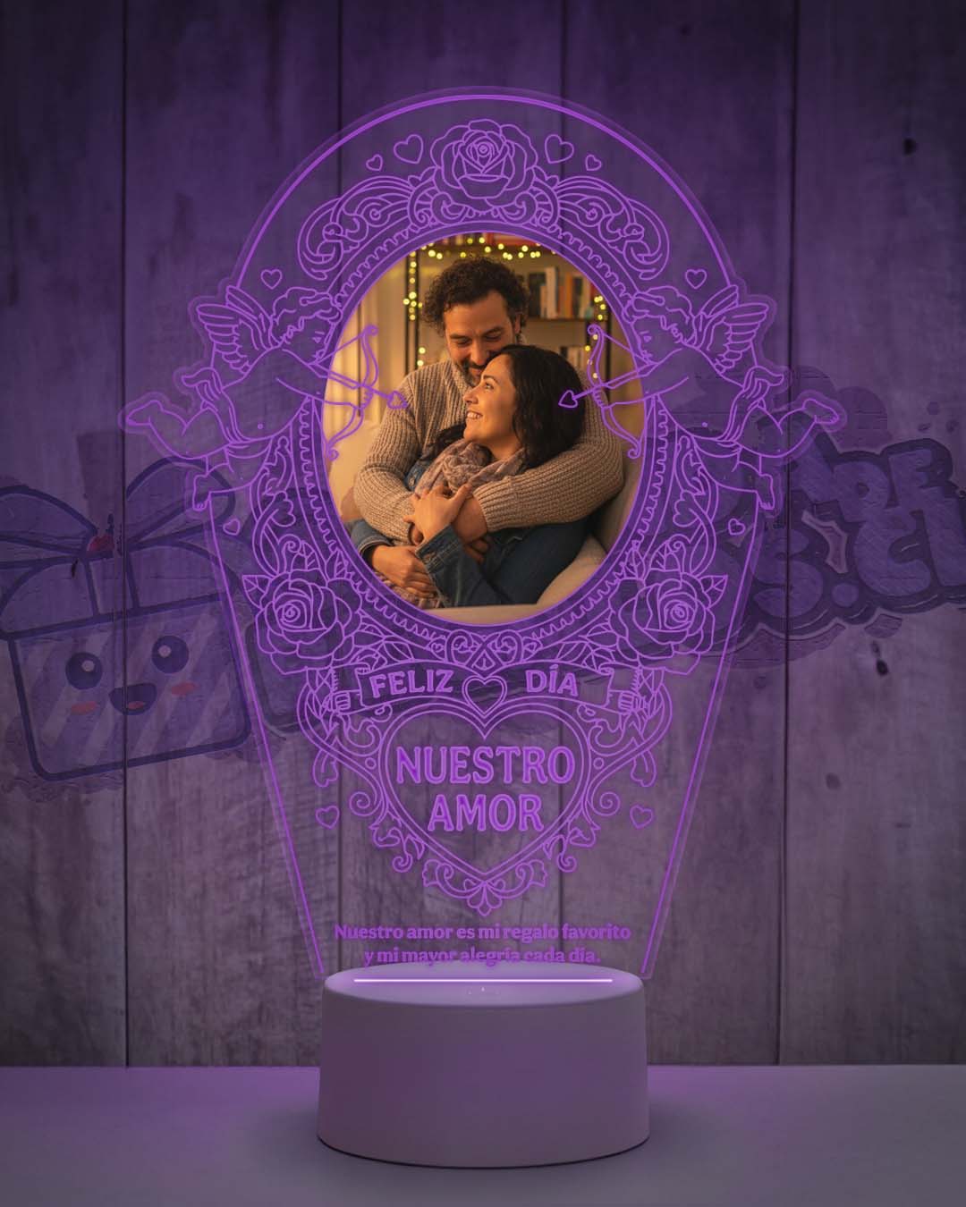 Lampara Led 3D San Valentín Cupido